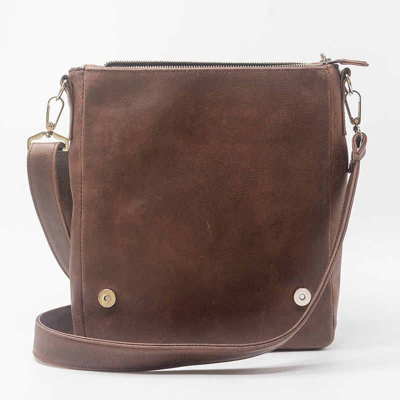 Zebra Leather Sling Bag - Medium