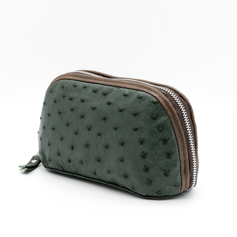 Ostrich Leather Cosmetic Bag