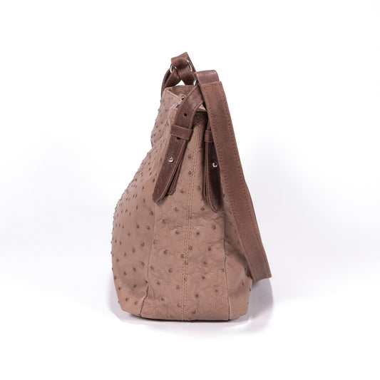 Ostrich Leather Handbag - Mink