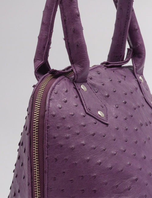 Ostrich Leather Handbag – Purple