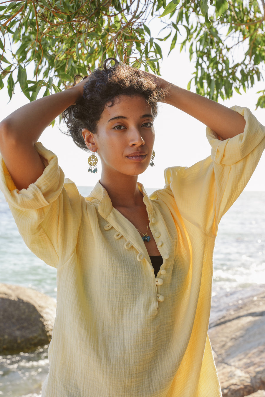Sand Dollar Earrings - Apatite