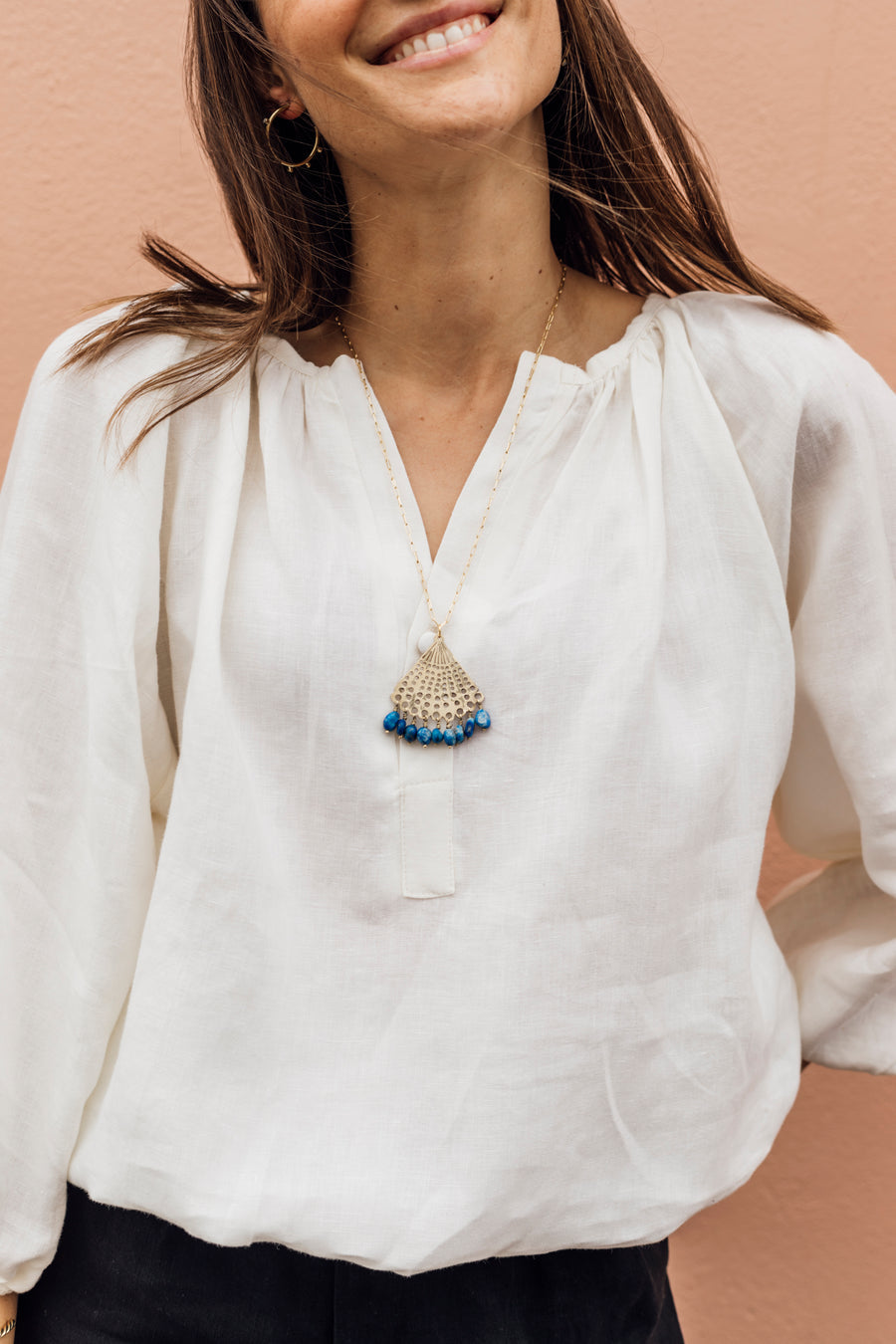 Shell Necklace Lapis