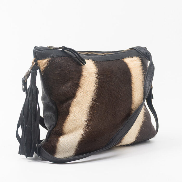 Small Zebra Leather Handbag Chic