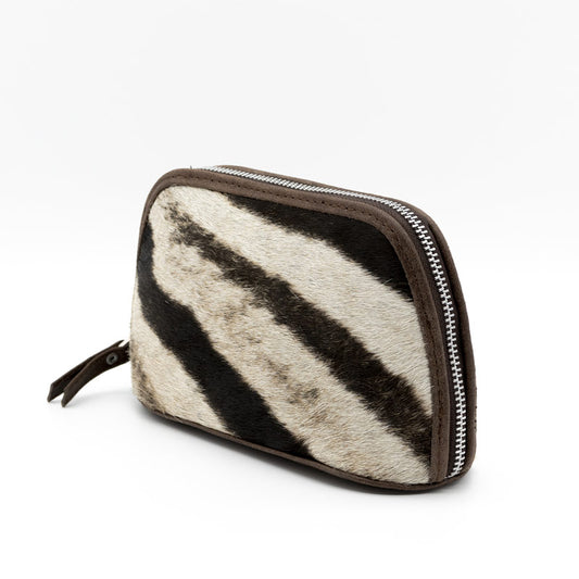 Zebra Leather Cosmetic Bag