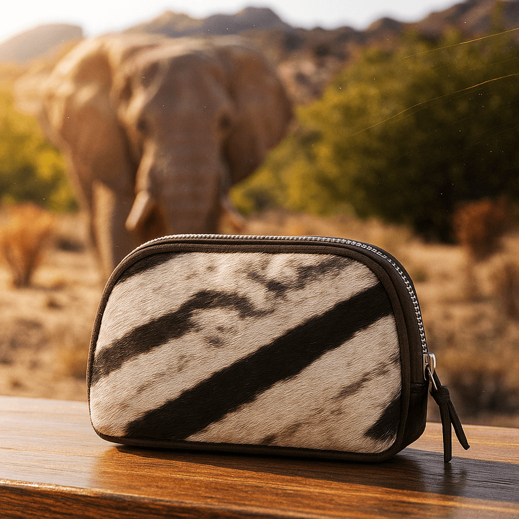 Zebra Leather Cosmetic Bag