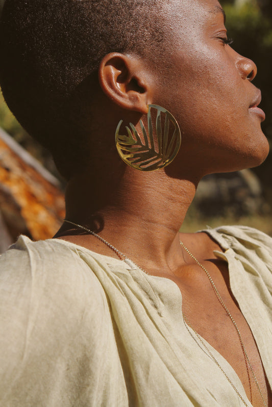 Palm Leaf Earrings