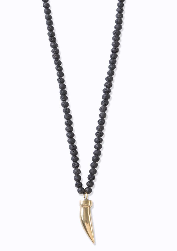 Brass Tooth Lava Necklace