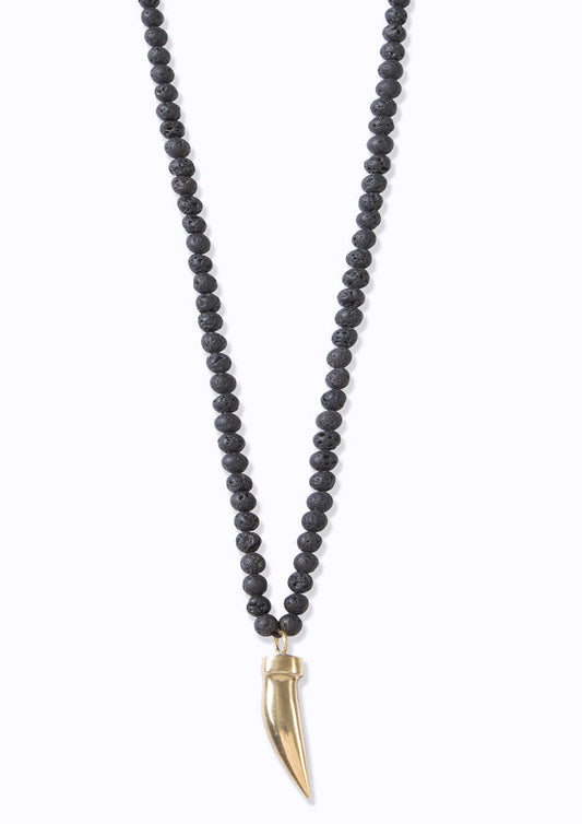 Brass Tooth Lava Necklace