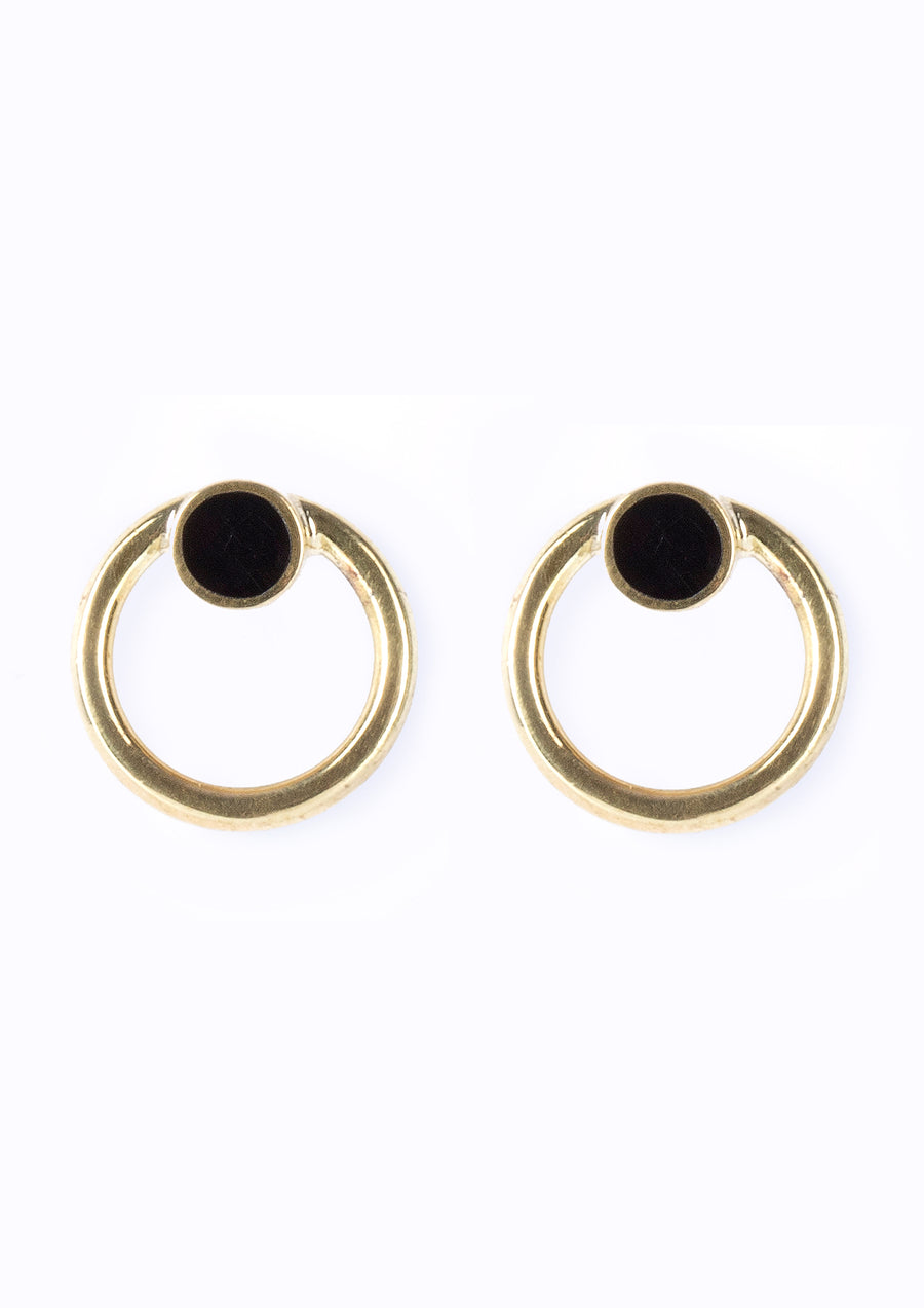 Full Circle Earrings with Black Cowhorn