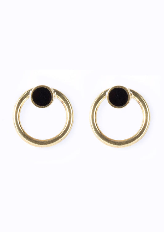 Full Circle Earrings with Black Cowhorn