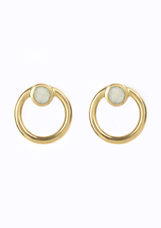 Full Circle Earrings with White Cowbone