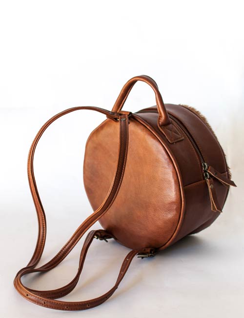 Round Backpack Springbok Leather