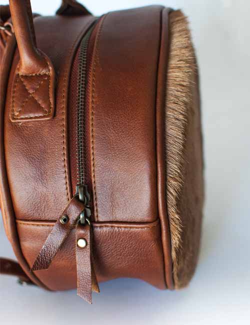 Round Backpack Springbok Leather