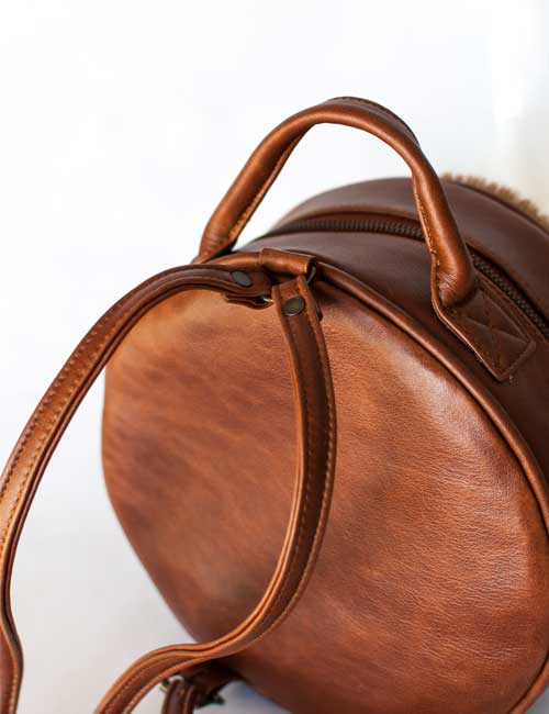 Round Backpack Springbok Leather