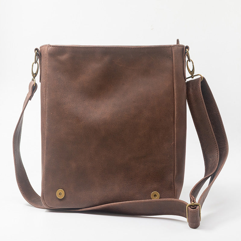 Zebra Leather Sling Bag - Large