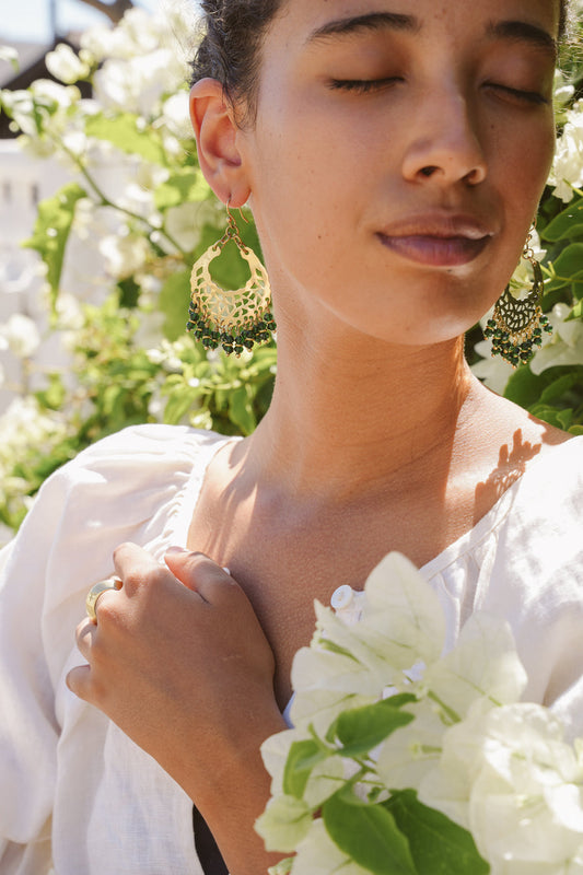 Marrakech Earrings - Emerald