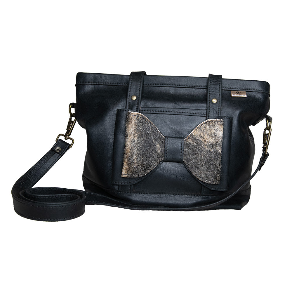 Nguni Skin & Leather Bow Tote Bag