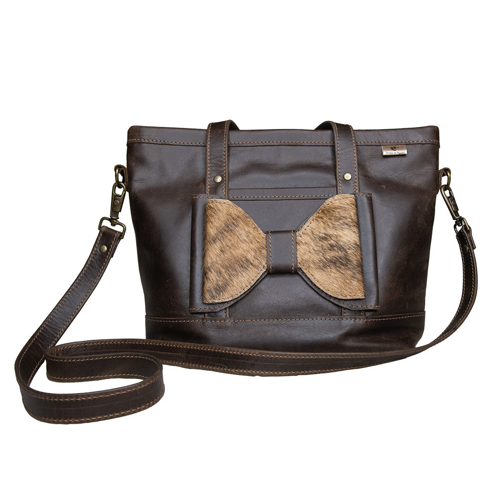 Nguni Skin & Leather Bow Tote Bag