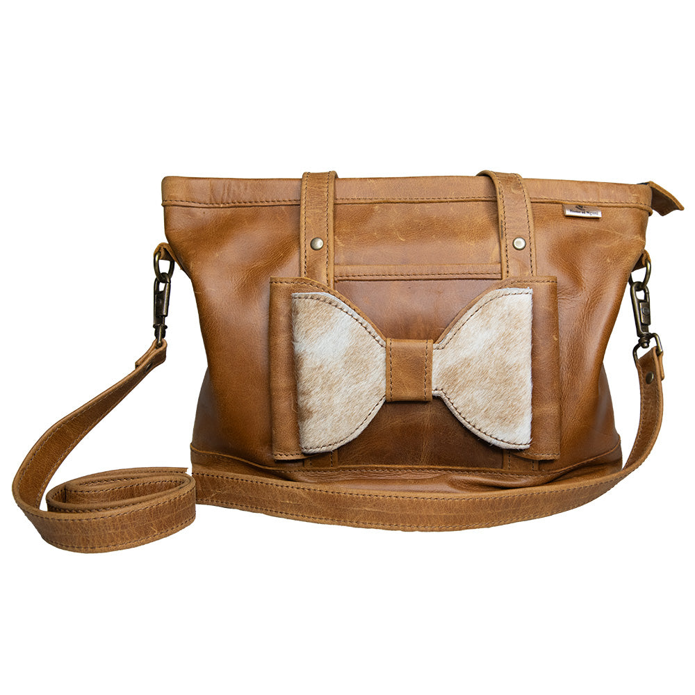 Nguni Skin & Leather Bow Tote Bag