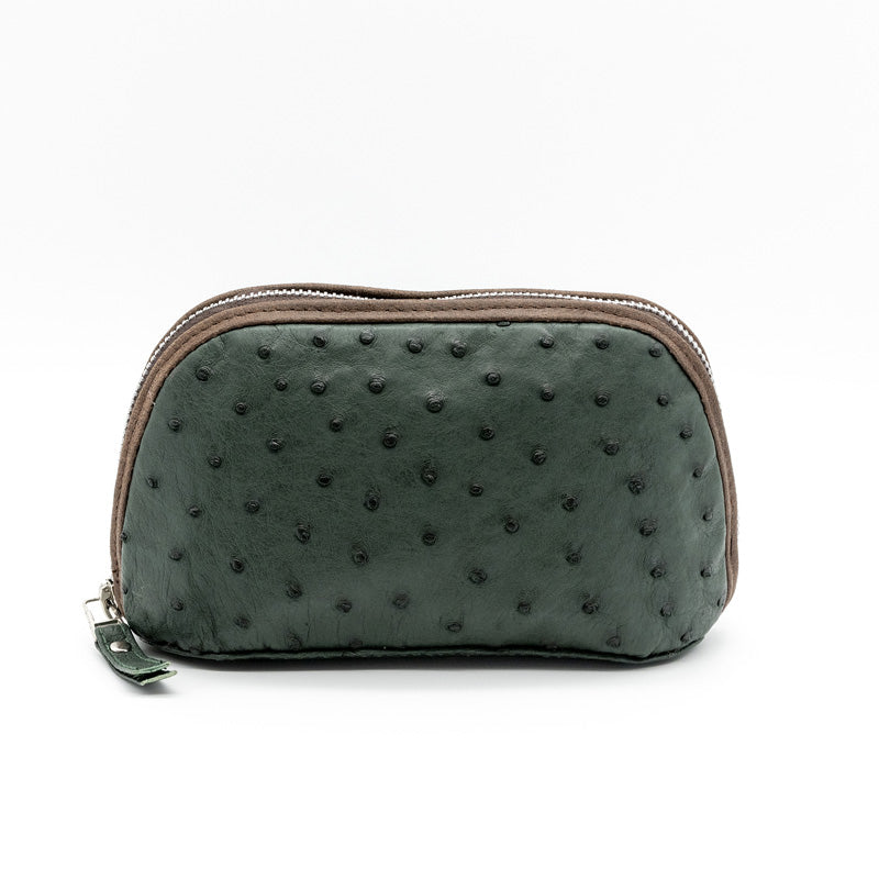 Ostrich Leather Cosmetic Bag
