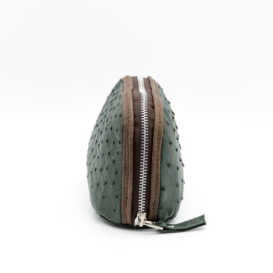 Ostrich Leather Cosmetic Bag