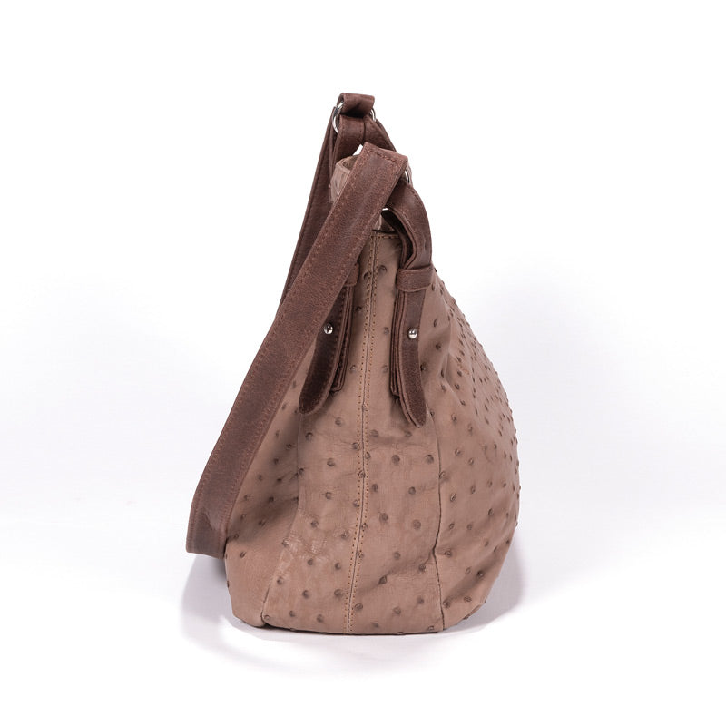Ostrich Leather Handbag - Mink