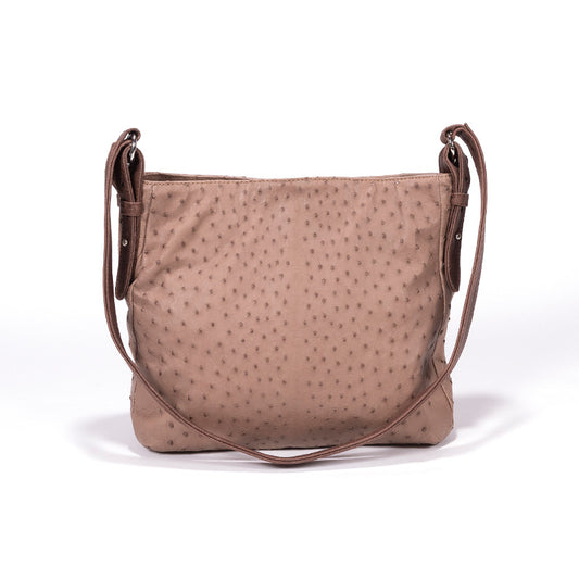 Ostrich Leather Handbag - Mink