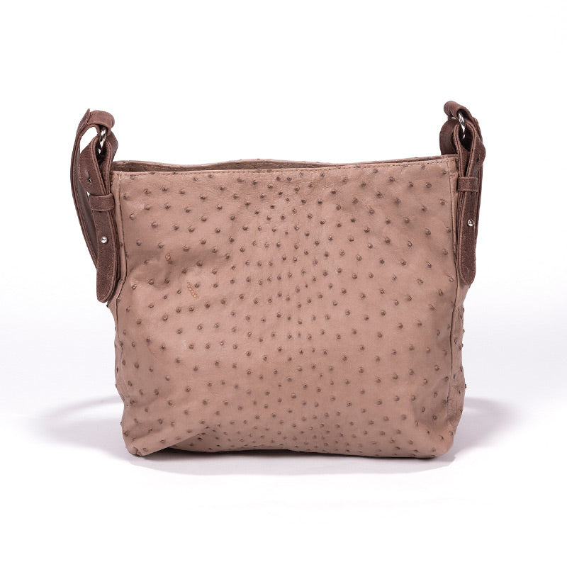 Ostrich Leather Handbag - Mink