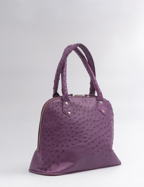 Ostrich Leather Handbag – Purple
