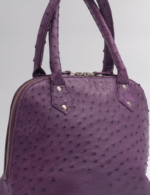 Ostrich Leather Handbag – Purple