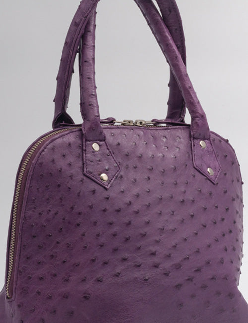 Ostrich Leather Handbag – Purple
