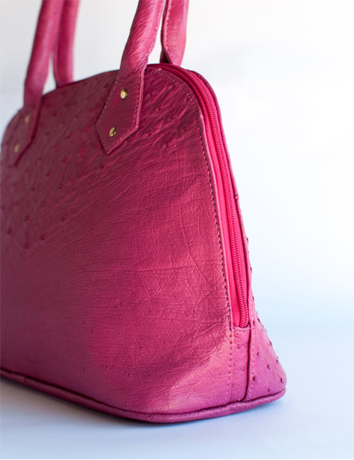 Ostrich Leather Handbag – Pink