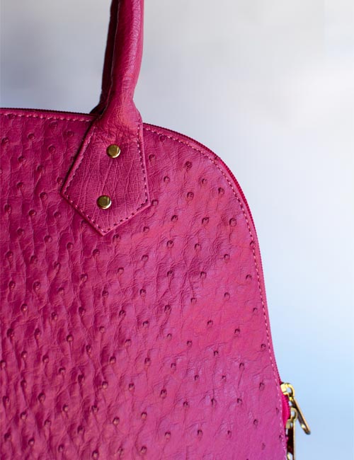 Ostrich Leather Handbag – Pink