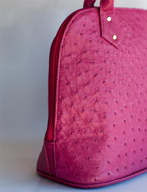 Ostrich Leather Handbag – Pink