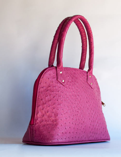 Ostrich Leather Handbag – Pink