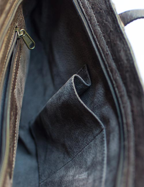 Ostrich Leather Tote Bag – Brown