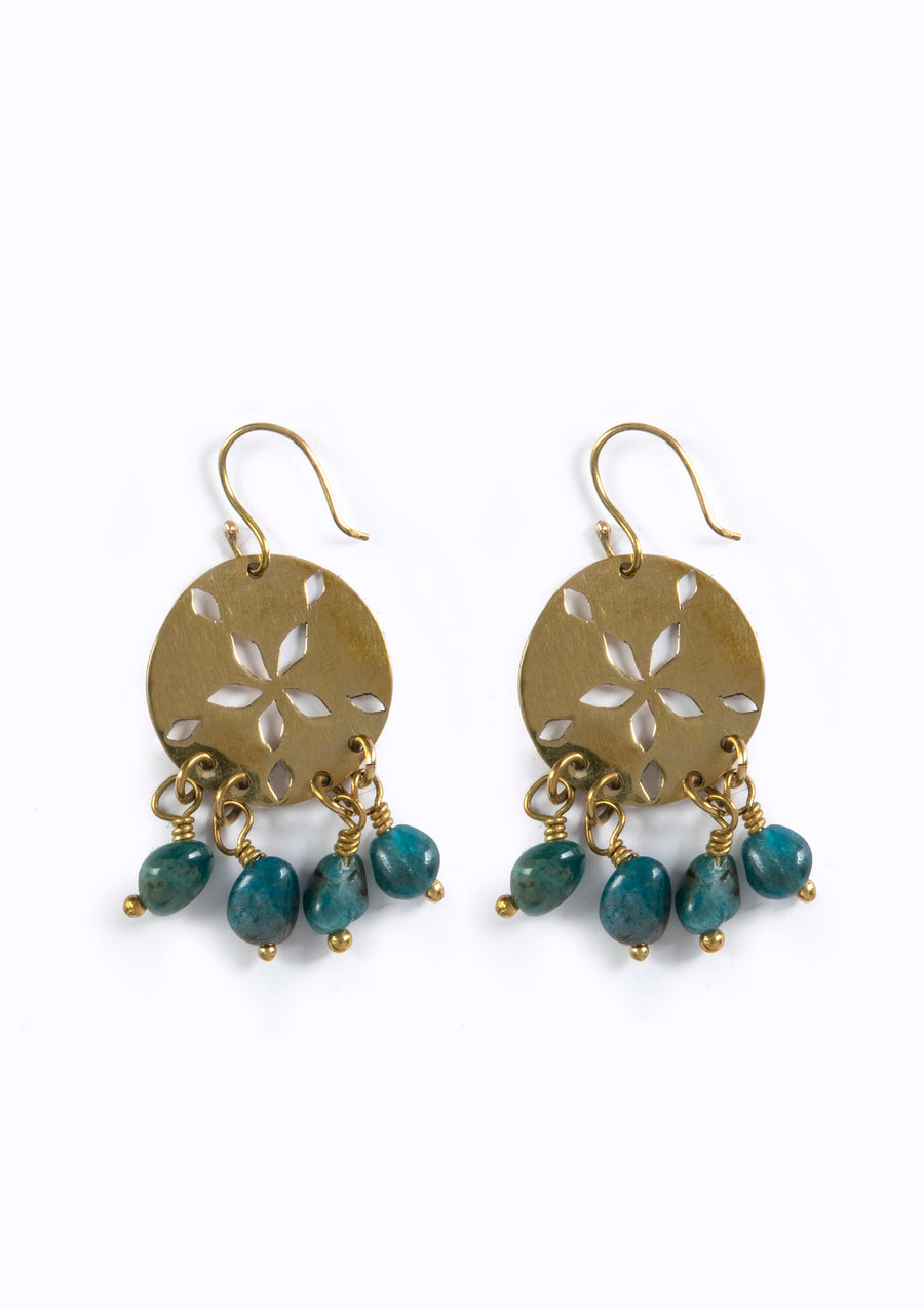 Sand Dollar Earrings - Apatite