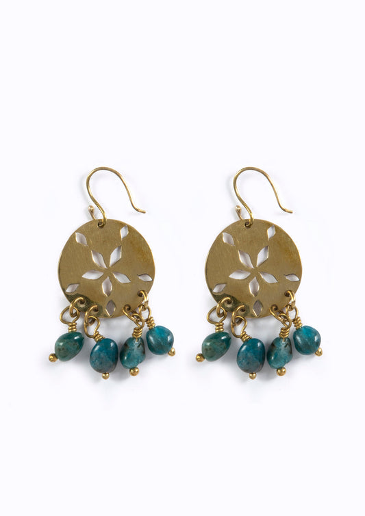 Sand Dollar Earrings - Apatite