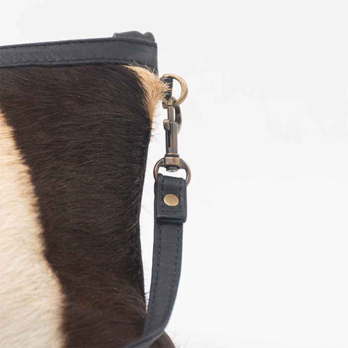 Small Zebra Leather Handbag Chic