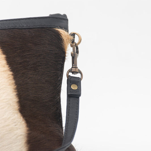 Small Zebra Leather Handbag Chic