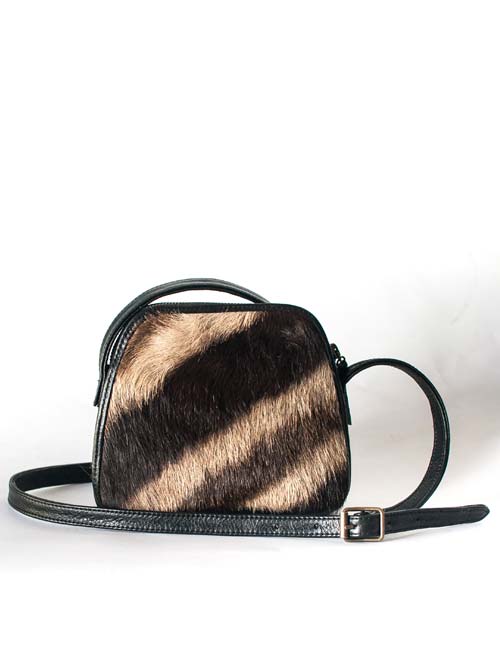 Small Zebra Leather Handbag