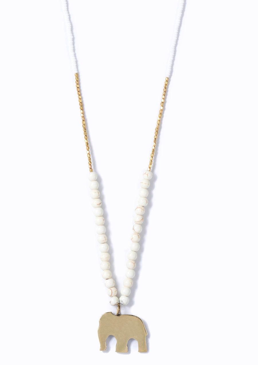 Swahili Elephant Necklace Ivory