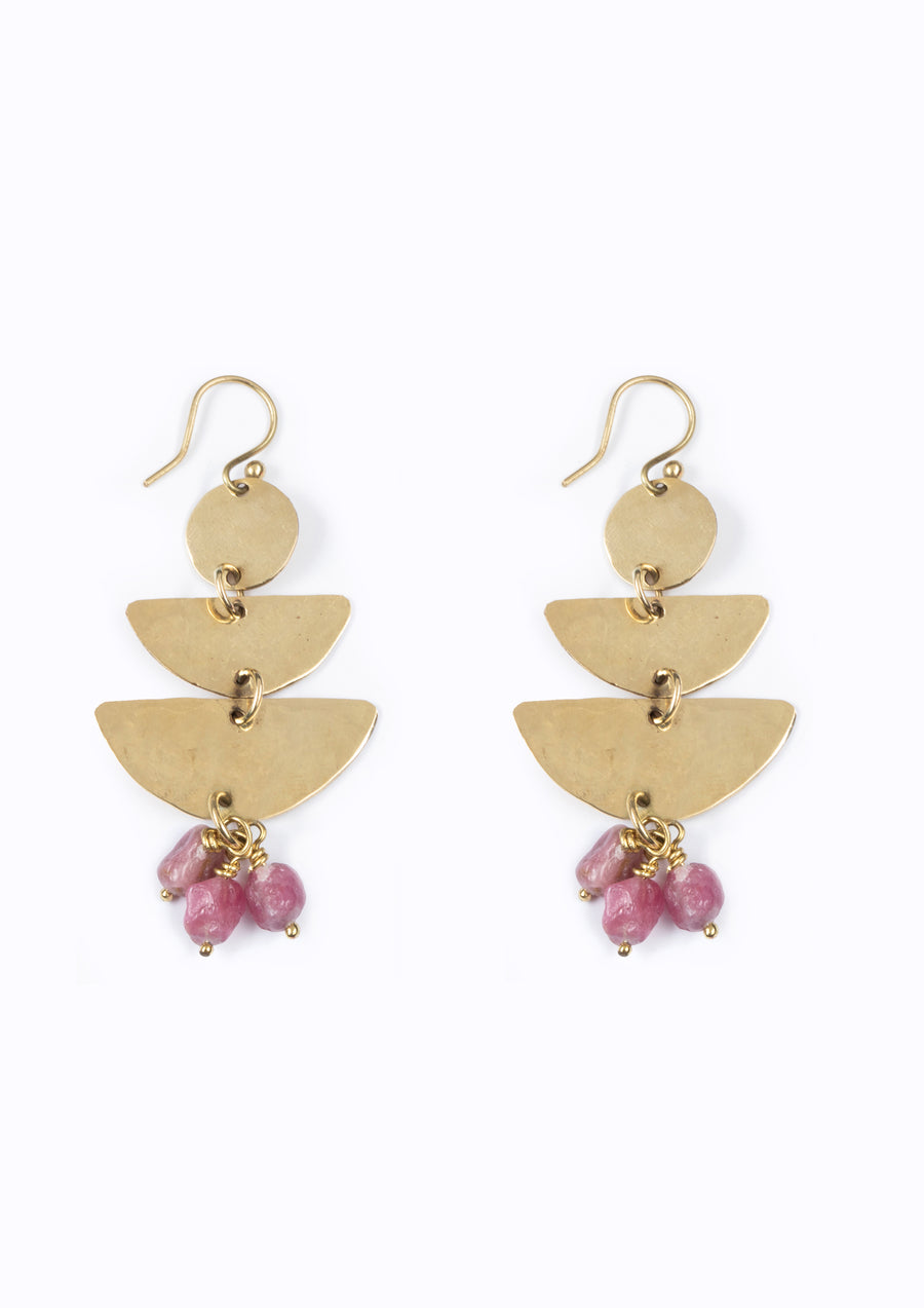 Waka Waka Earrings - Pink Tourmaline