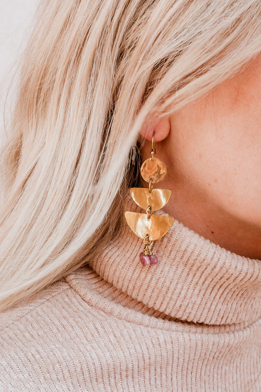 Waka Waka Earrings - Pink Tourmaline