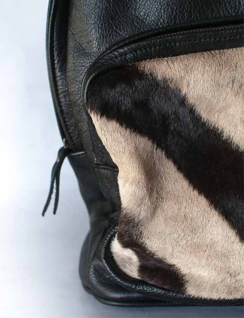 Zebra Leather Backpack - Medium