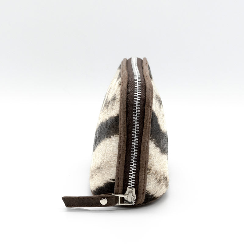 Zebra Leather Cosmetic Bag