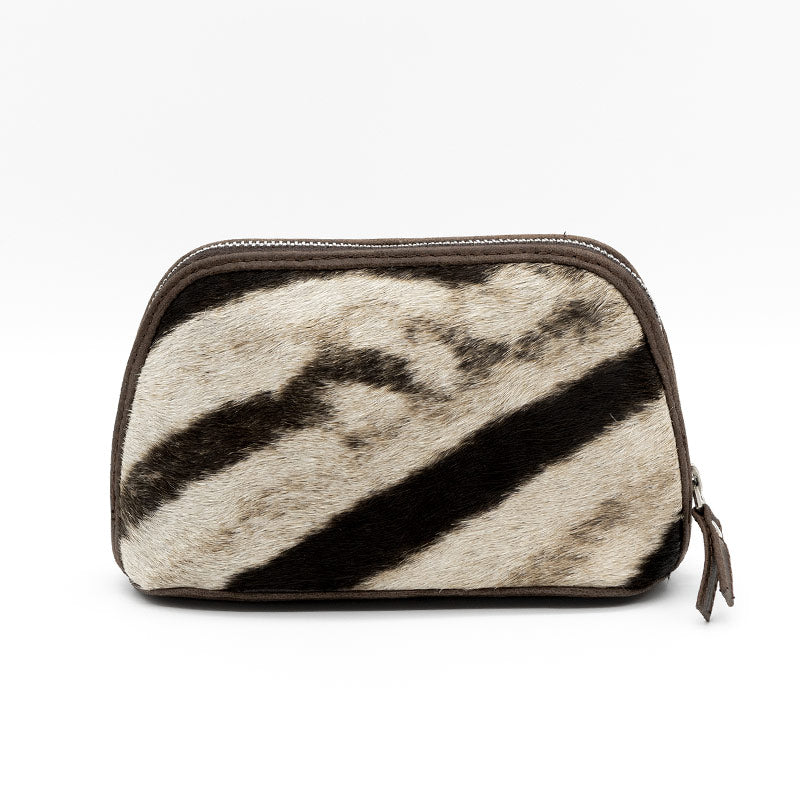 Zebra Leather Cosmetic Bag