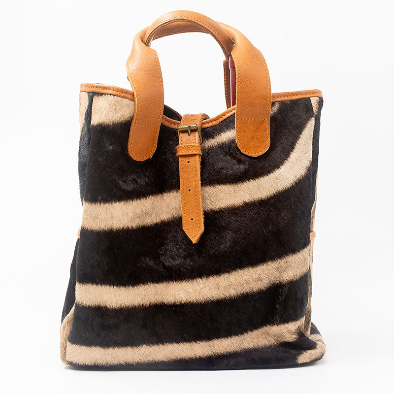 Zebra Leather Wine Bag