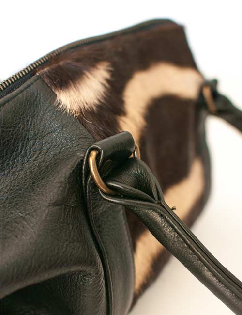 Zebra Leather Overnight Bag