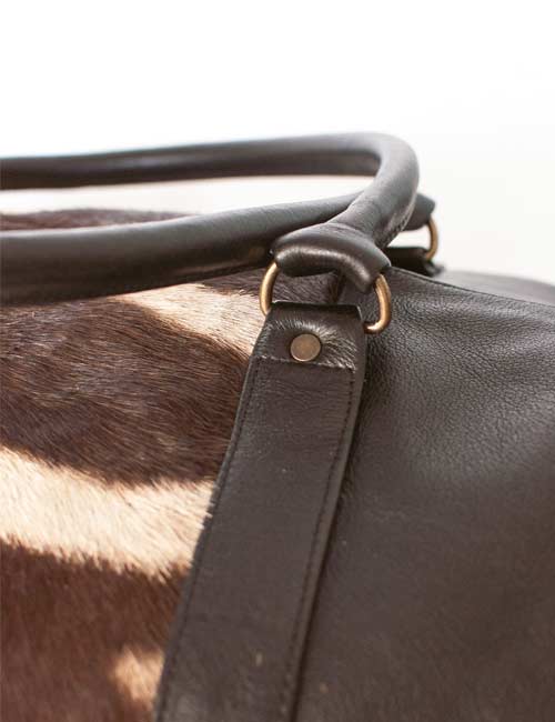 Zebra Leather Overnight Bag
